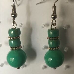 Elegant Green Beaded Earrings